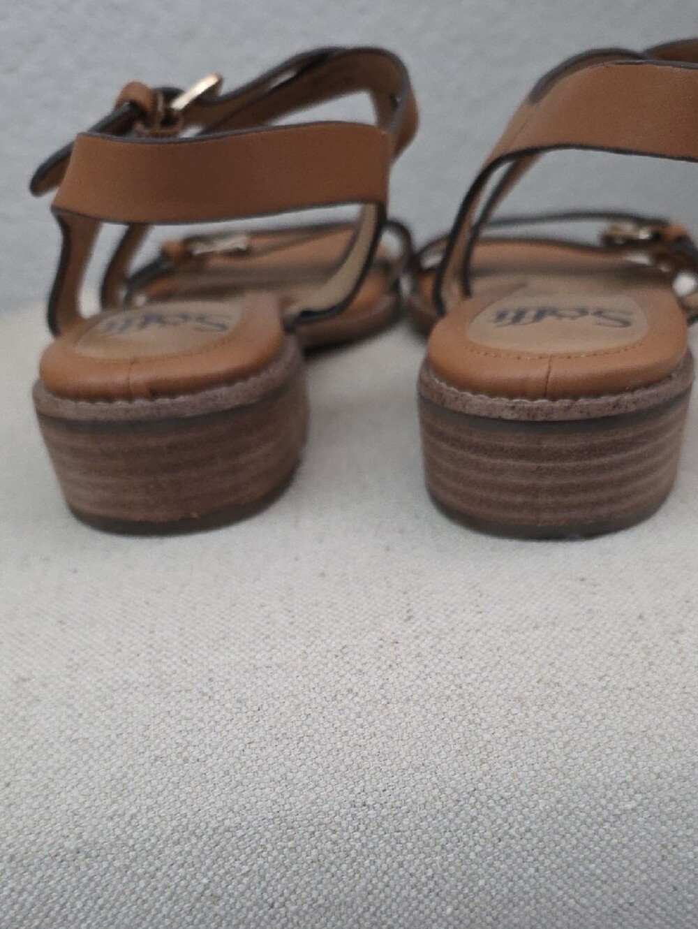 Women's Tan Leather Strappy Sandals 7.5 by SOFFT - Picture 5 of 5